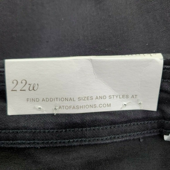 CC - Cato Skinny Jeans Womens 22W Solid Black Buttonfly Fold Over Stretch NWT - Picture 5 of 11